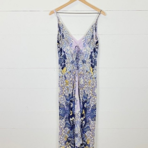 Free People Wildflower Slip Dress beautiful lavender, yellow, and light blue - Picture 2 of 6
